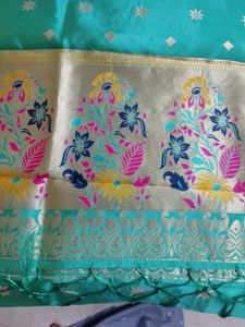 Benarasi Sea Green Weaving Dupatta