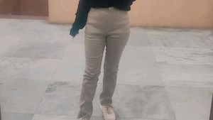 High Rise Beautiful Trousers With Pin Checks