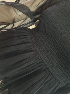 Black Net Empire Crop Top
