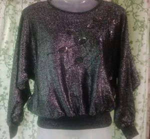 vintage feather sequins jumper sweater pullover