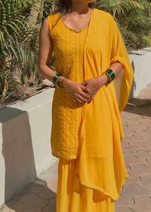 Haldi Kurta With Duppata Set