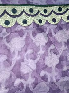 Purple Floral Fabric Saree