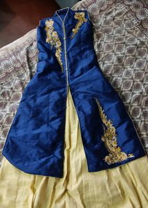 Elegant Blue Embroidered Dress