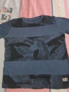 Striped Graphic Print Tee