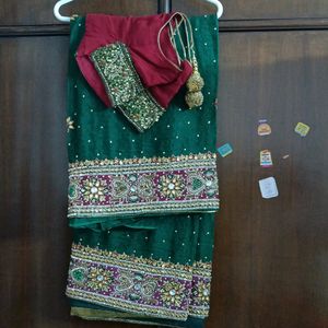 this is a heavy embroidery saree