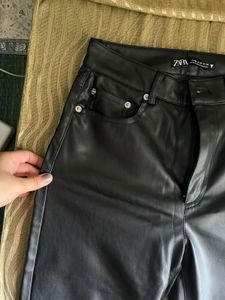 ZARA STRAIGHT LEATHER PANTS
