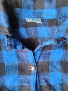 Blue &amp; Black Checkered Shirt