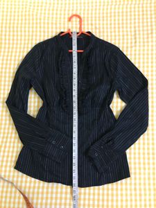 Stretchy Striped Ruffle Blouse Bust 34-36