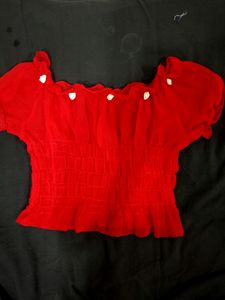 Red  Net Transparent Crop Top Of Girls!