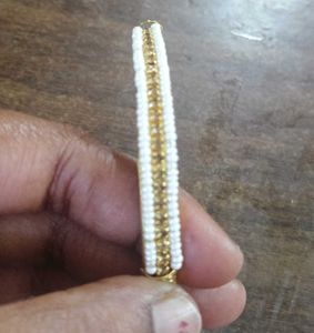 Green ,Red And  White Beads Bangles Pack Of Bangle
