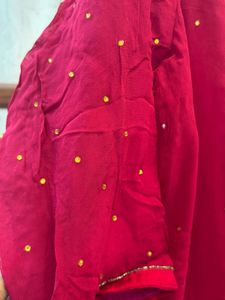 Maroon Embroidered Palazzo