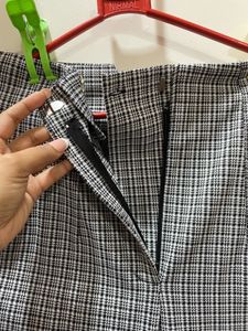 Zara Dupe Black &amp; White Checked Formal Trouser