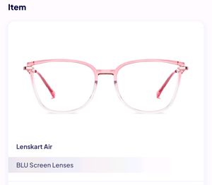 Lenskart Pink Transparent Full Rim CatEye Blu Lens