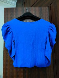 Blue Puff Sleeve Top