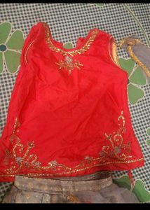 Red &amp; Silver Lehenga Choli Set