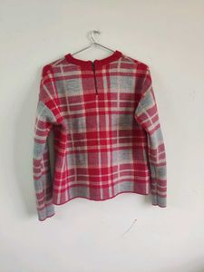 Pink Plaid Sweater