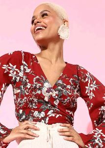 Floral Tie-Front Crop Top