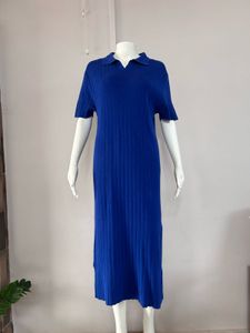 Cobalt Blue Knit Polo Dress