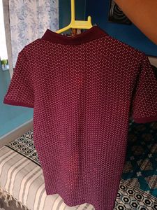 Red Flame Maroon Printed T-Shirt