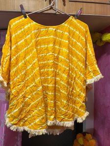 Fancy Yellow Kaftan Cotton Top.