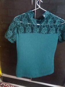 Emerald Green Lace Top