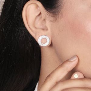 Sparkling Silver Twilight Circle Earring