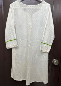 Avasa White &amp; Green Embroidered Top
