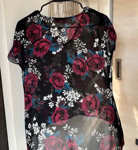 ALL ABOUT YOU- Black Semi Sheer Top