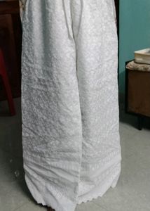 White Plazoo With Chknkari Material