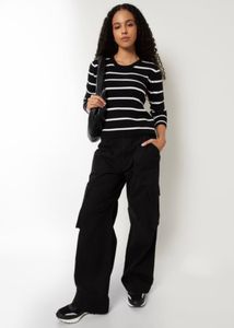 Striped Sweater (Black And White)