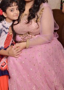 Elegant Pink Embroidered Evening Gown