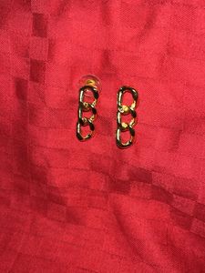 Gold Chain Link Drop Earrings
