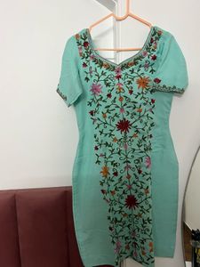 Embroidered Light Blue Kurti