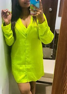 Neon Green Shirt Dress