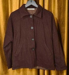Brown Wool Blend Jacket with 2 Side Pockets Size 4