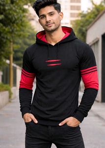 Stylish Black & Red Hoodie