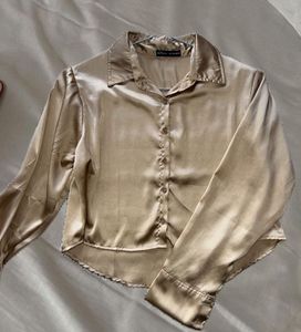 Satin Cropped Shirt