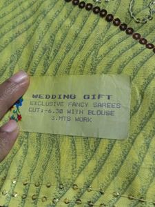 Lime Green women saree