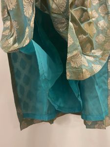 Brocket Silk Embroidered Kurta With Double Lining