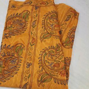 Kantha Work Saree Comes On Garden Silk Preloved Saree Fresh Condition