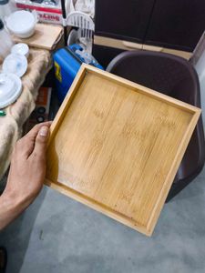 Square Glass Containers with Wood Tray
