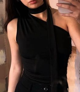 Chic Black One-Shoulder Top