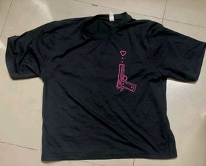 Graphic Print Black T-Shirt