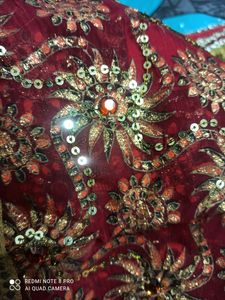 zari work red saree ( only one time wear)