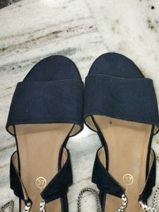 Black Tie-Up Sandals