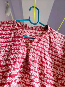 Red Printed Kurta