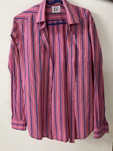 Rose And Blue Striped Shirt