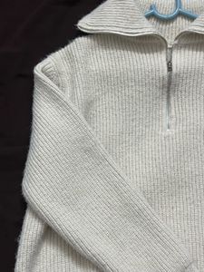 Beige Half Zip Sweater