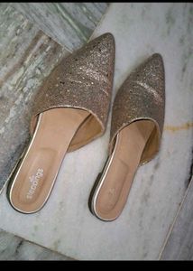 Sparkling Gold Steppings Mules n very comfortable