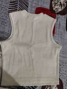 White Sleeveless Tank Top